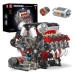 Bloco Montar Motor V8 Motorizado Mould King 10130 Funcional
