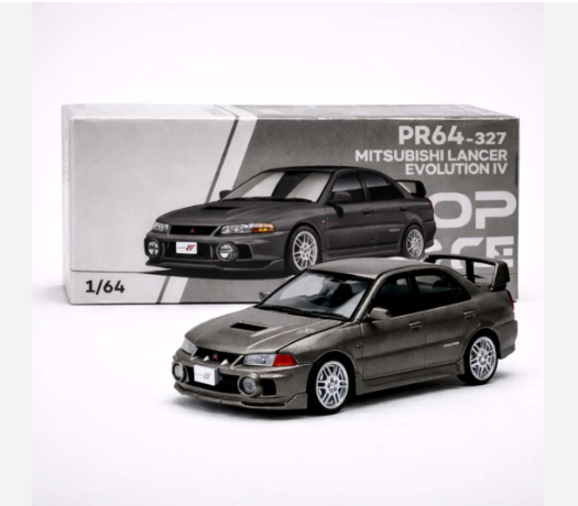 Pop Race - PR - Grey - Mitsubishi Lancer Evolution IV - PR64/327